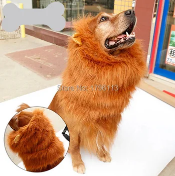 

1pcs pet dog cool Lionhead wig supplies large dogs fashion brown wig with ear accessories pets products hats grooming 1pcs