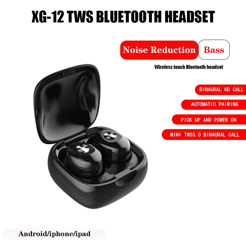 XG 12 TWS 5 0 наушники беспроводные Bluetooth водонепроницаемые стерео Спортивные