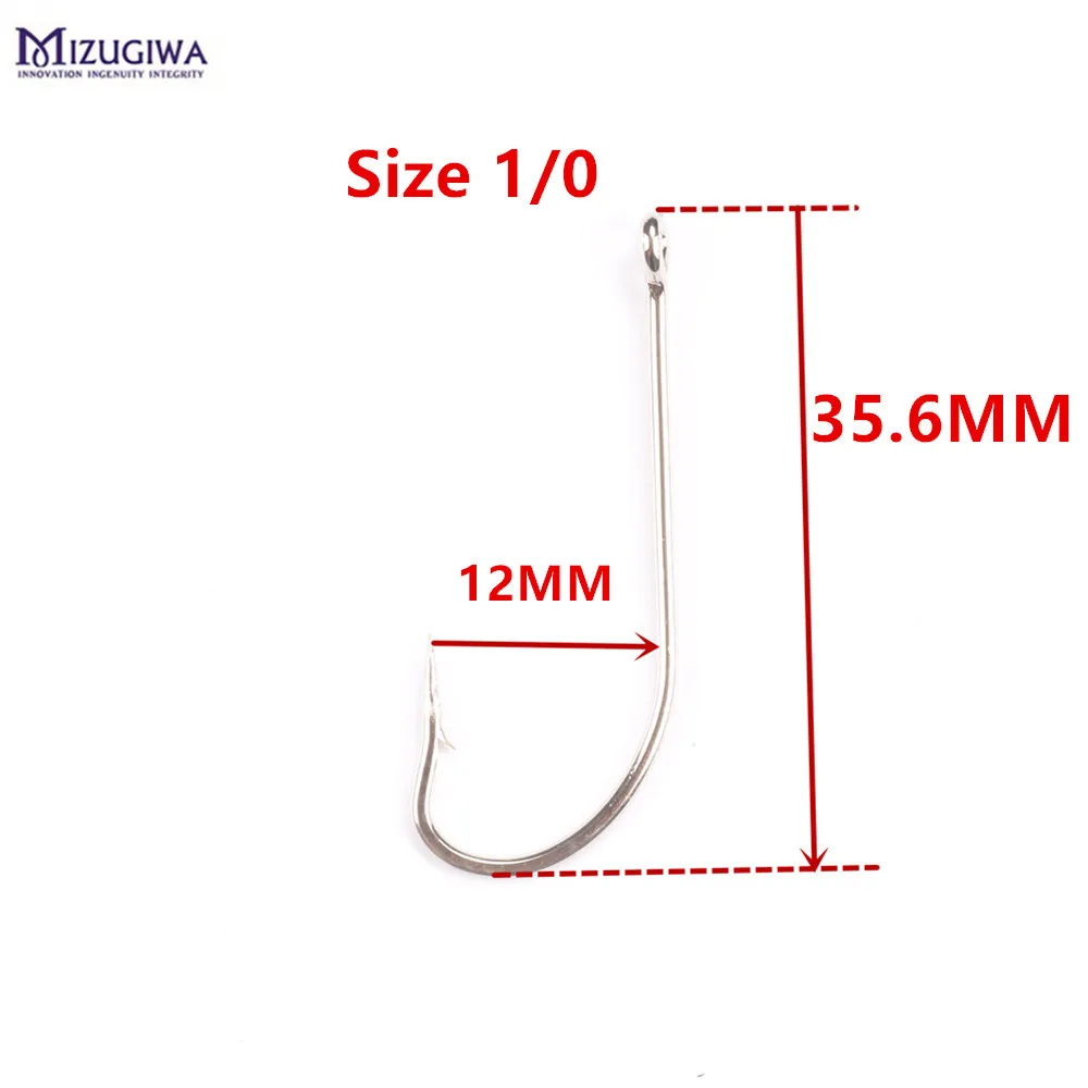 100 шт. Mizugiwa рыболовный крючок шип О 'Шонесси крючки 1/0-6/0 универсальная приманка джиг круглый крючок из нержавеющей стали крючок для морской воды