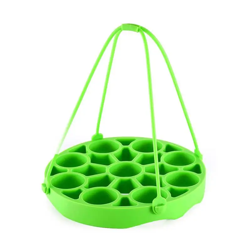 Силиконовая яйцеварка подвесная корзина Poacher Poaching Pods изоляционная площадка яичная плита жесткий варочный яичный сепаратор, кухня кухонные инструменты - Цвет: Зеленый