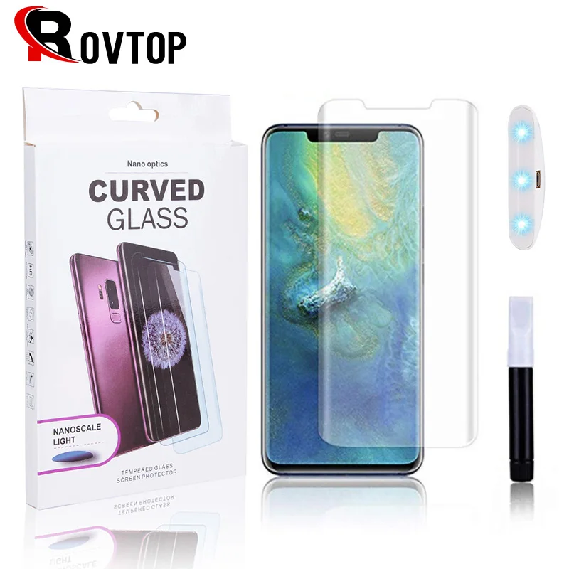 

Rovtop UV Tempered Glass For Samsung Note 9 S9 S8 Plus 5D Full Liquid Glue Screen Protector For Samsung Galaxy Note 9 S8 S9 Plus