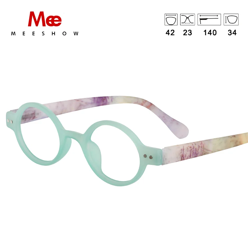 Meeshow, очки для чтения, оправа, женские очки, прозрачные круглые очки, мужские стильные+ 1,0+ 1,25+ 4,0 1730 - Цвет оправы: blue