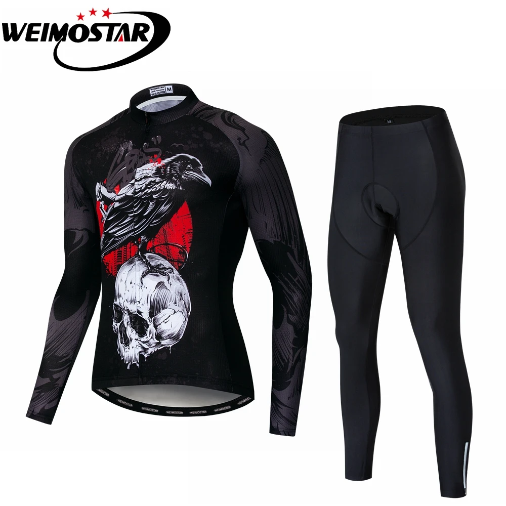 

2021 Weimostar Team Long Sleeve Cycling Jersey Set Pants Ropa Ciclismo Bicycle Clothing MTB Bike Jersey Uniform Men Clothes Wolf