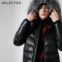 Отборный Зимний пуховик, стиль, мужская парка с воротником из лисьего меха, одежда из овчины, короткий пуховик, пальто S | 418412568