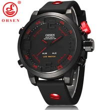 Nueva Moda OHSEN Led Reloj Digital Analógico de Cuarzo Reloj Relojes Deportivos Hombres Impermeable relojes de pulsera Relogio masculino Ocasional AS20