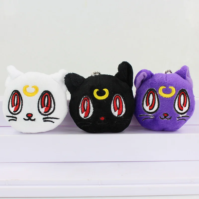 

Sailor Moon Luna Cat Plush keychain Luna Artemis Diana phone strap Mini Pendants