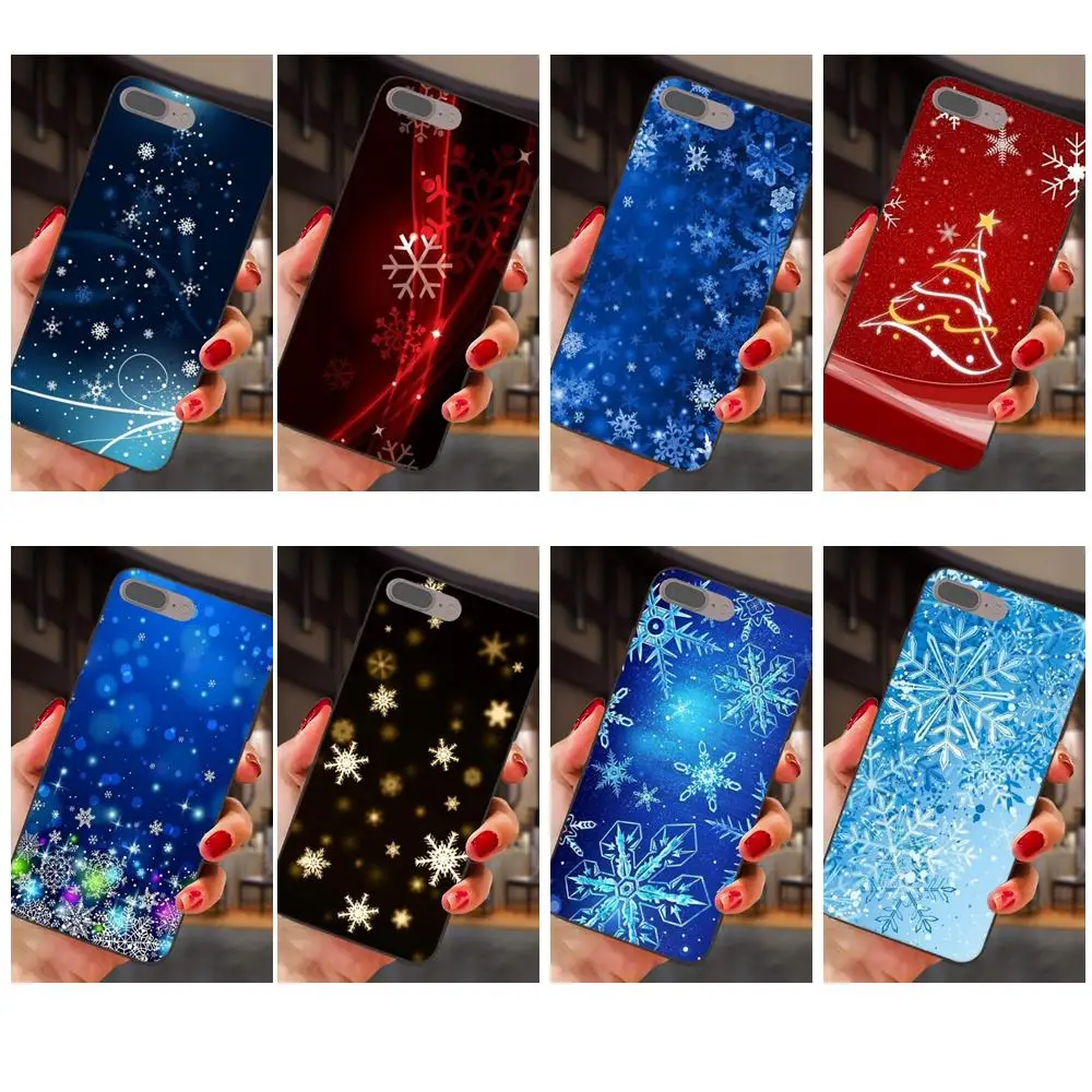 

For Samsung Galaxy A3 A5 A6 A6s A7 A8 A9 Star Plus 2016 2017 2018 Coque Soft Phone Black Christmas Snowflake Deer New Year