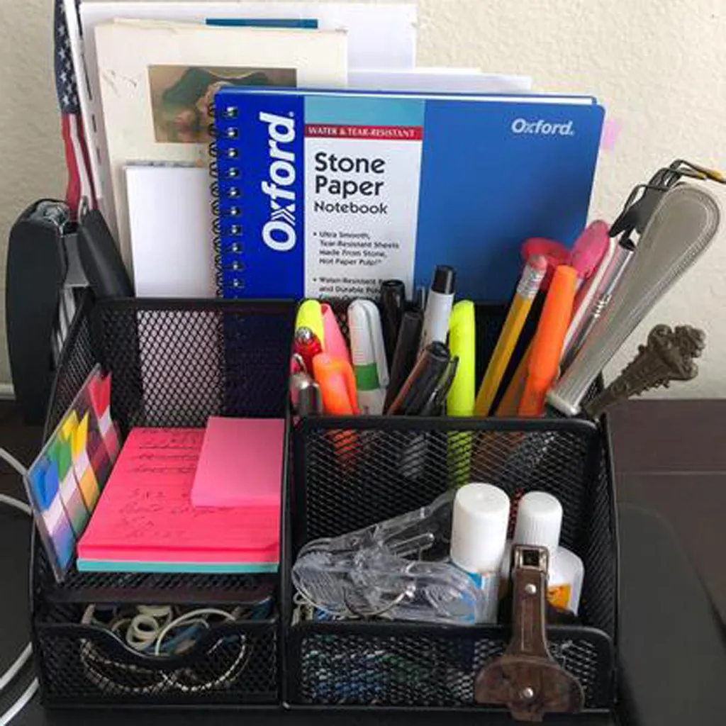 

Desk Organizer and 6 Compartment Drawers | Mesh Series Black Multi-Function Desktop Storage Organizing Office 703#35