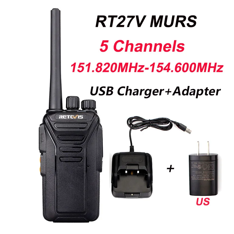 2 шт. Retevis RT27 RT27V без лицензии MURS/FRS/PMR446 12,5 Кгц аналоговый портативный Радио рация КВ трансивер - Цвет: RT27V MURS Adapter