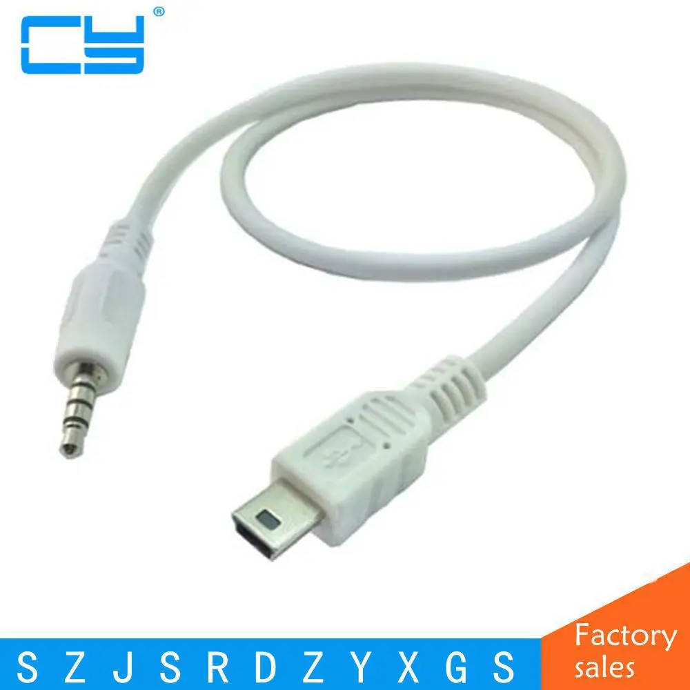 3 5 мм Автомобильный Hifi AUX аудио мини USB кабель Белый для MP3/4 Mini устройства|aux audio|usb aux