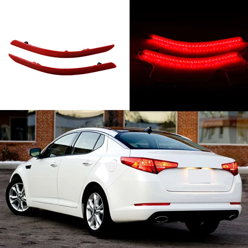 

Car Accessories Red Brake Tail Light LED Red Rear Bumper Reflector Lights Warning Stop Tail Fog Lamp For Kia Optima K5 2011-2013