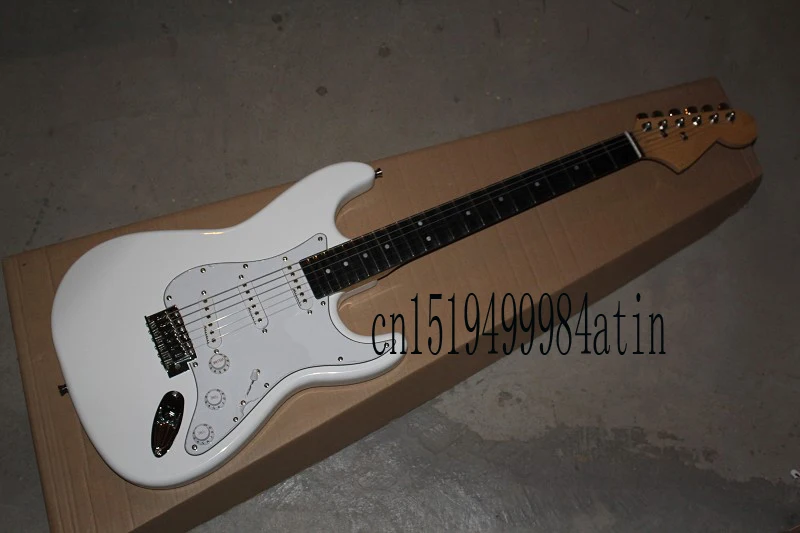 

Free shipping Guitar Factory F Stratocaster White Custom Shop Electric Guitar Ebony Fingerboard