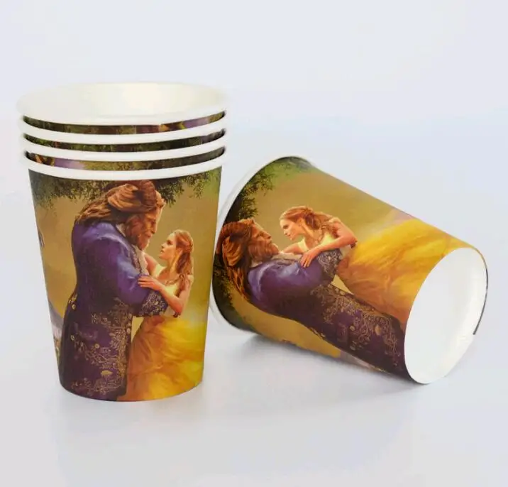 

10Pcs/lot 7inch Beauty and the beast Theme Paper Cup Drink Boy Girl Baby Happy Birthday Party Decoration Kids Supplies Favors