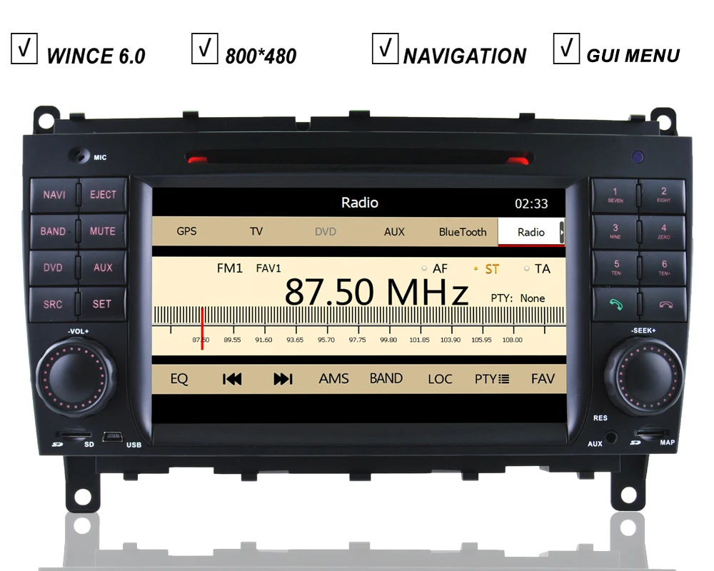 

7 Inch Car DVD GPS Player Android 9.0 For Mercedes Benz W209 CLK CLS W219 Radio Bluetooth RDS Free Map Camera Input Wifi Navi