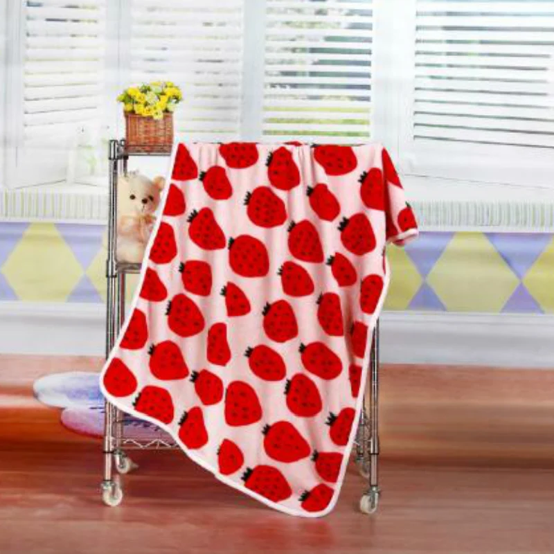 baby blankets Strawberry newborn swaddle winter bedding cover fleece