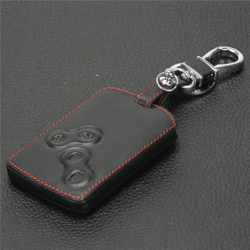 4 кнопочный ключ автомобиля чехол для Renault Clio Scenic Megane Duster Captur Twingo Koleos пульт дистанционного управления ключ крышка клавиатуры - Название цвета: Черный