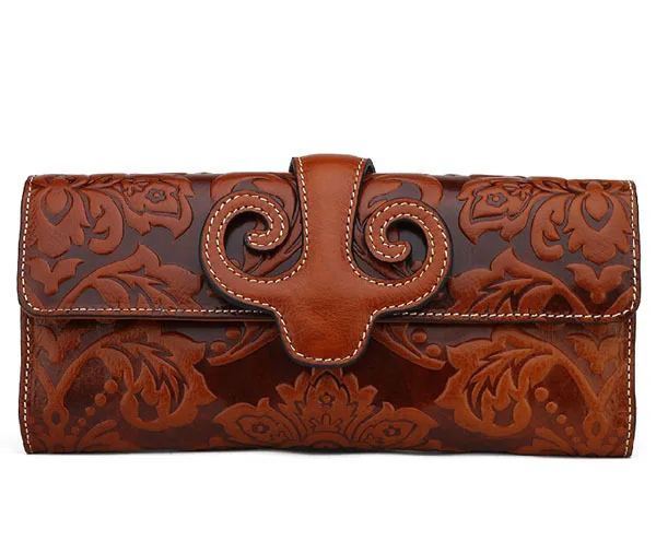 

Accept private label Custom logo wholesale drop shipping Italian natural real Leather Women Genuine leather Clutch bag floralbag