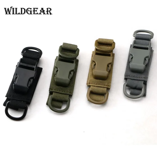 Multifunction Durable EDC Waist Keychain Molle Webbing Backpack Buckle Keychain Airsoft Outdoor Camping Hiking W/Adhesive Strap