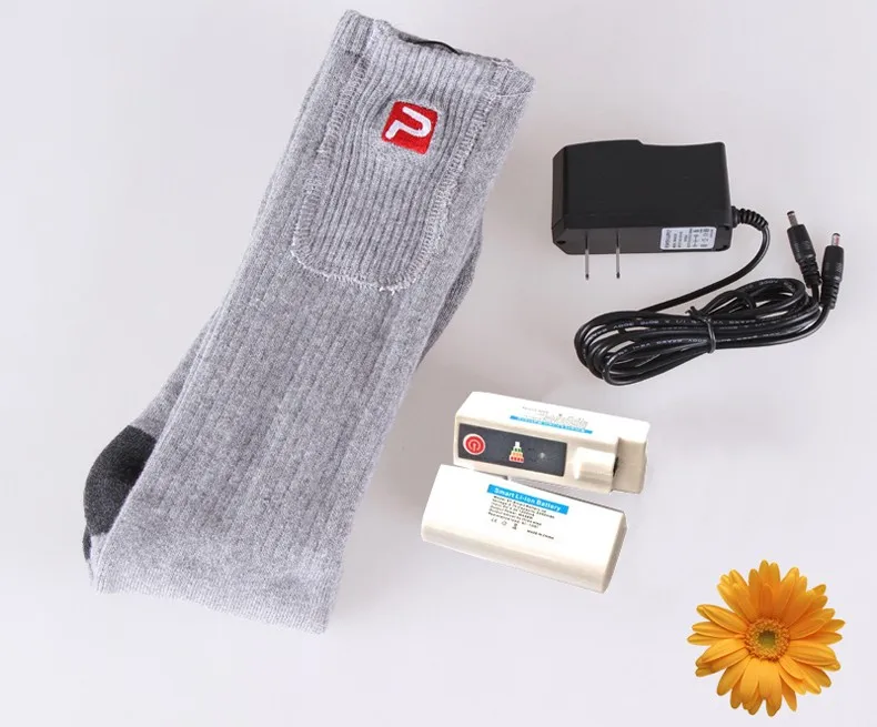 2016 Winter New Fashion Mens Womens High Quality Rechargeable Battery Heated Socks Supper Warm Thermal Electric Heating Socks Li-ion Batteries X2 pcs Included Stockings
