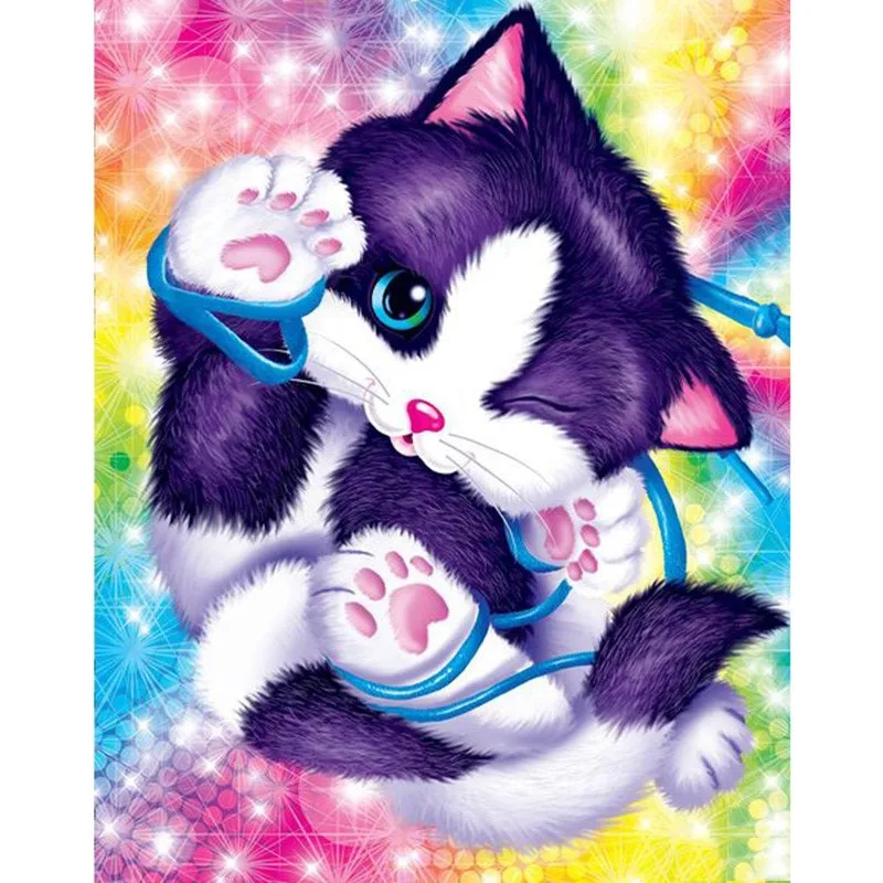 

Full square/Round Diamond Painting Cross Stitch “Cartoon Cute Cat” Rhinestone mosaic Diamond Embroidery Home Decor gift