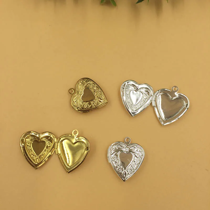 5 шт. ретро фоторамка на память медальон кулон в форме сердца серебро/золото/античная бронза цвет романтические ювелирные изделия для женщин ожерелье