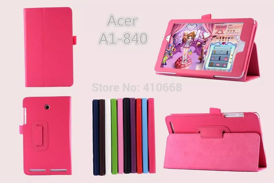 

3 in 1 Litchi Grain Stand Folio Leather Cover Case For Acer Iconia Tab 8 A1-840 A1 840 + Screen Protector+Stylus
