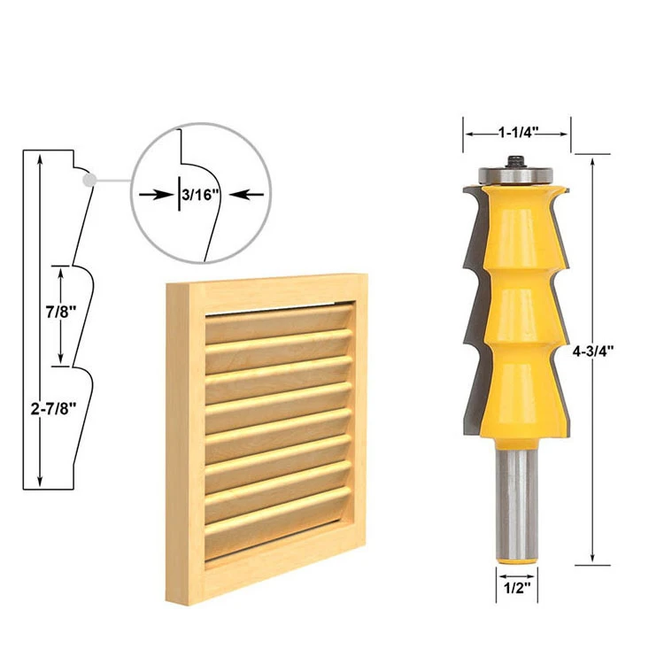 

free shipping 1pc 1/2" Shank Large Reversible Crown Molding 2 Bit Router Bit Set Line knife Tenon Cutter for Woodworking Tools