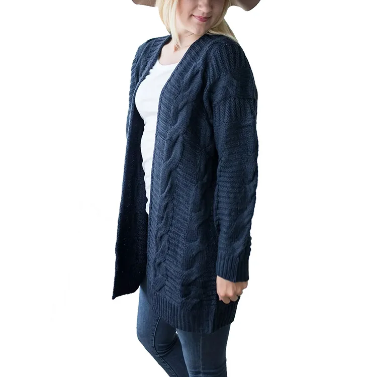 Mocc Corn Plus Size Loose Cardigan Warm Thick Sweaters Women Cable Cardigan Coat Winter Female Knitwear Long Sleeve Woman Jumper Sweaters