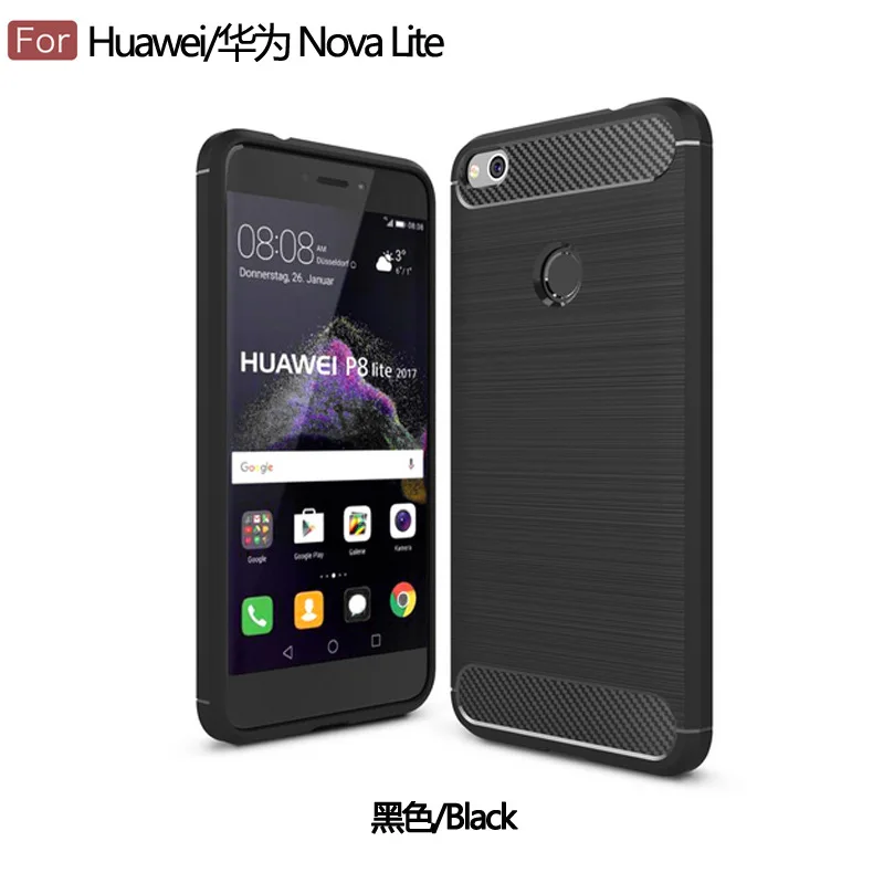 

huawei honor 8 lite case new Luxury Slim Brushed Pattern Rugged Protective Back Cover TPU Silicone for huawei honor 8 lite
