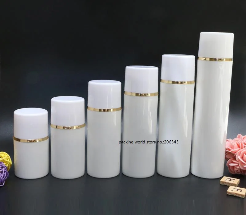 Garrafa de Plástico sem ar com a Linha de Ouro Tampa para a Loção Creme de Embalagem da Pele Branco Claro Emulsão Soro Anti-uv Protetor Solar 30 ml - 4 High Quality Beleza e saúde