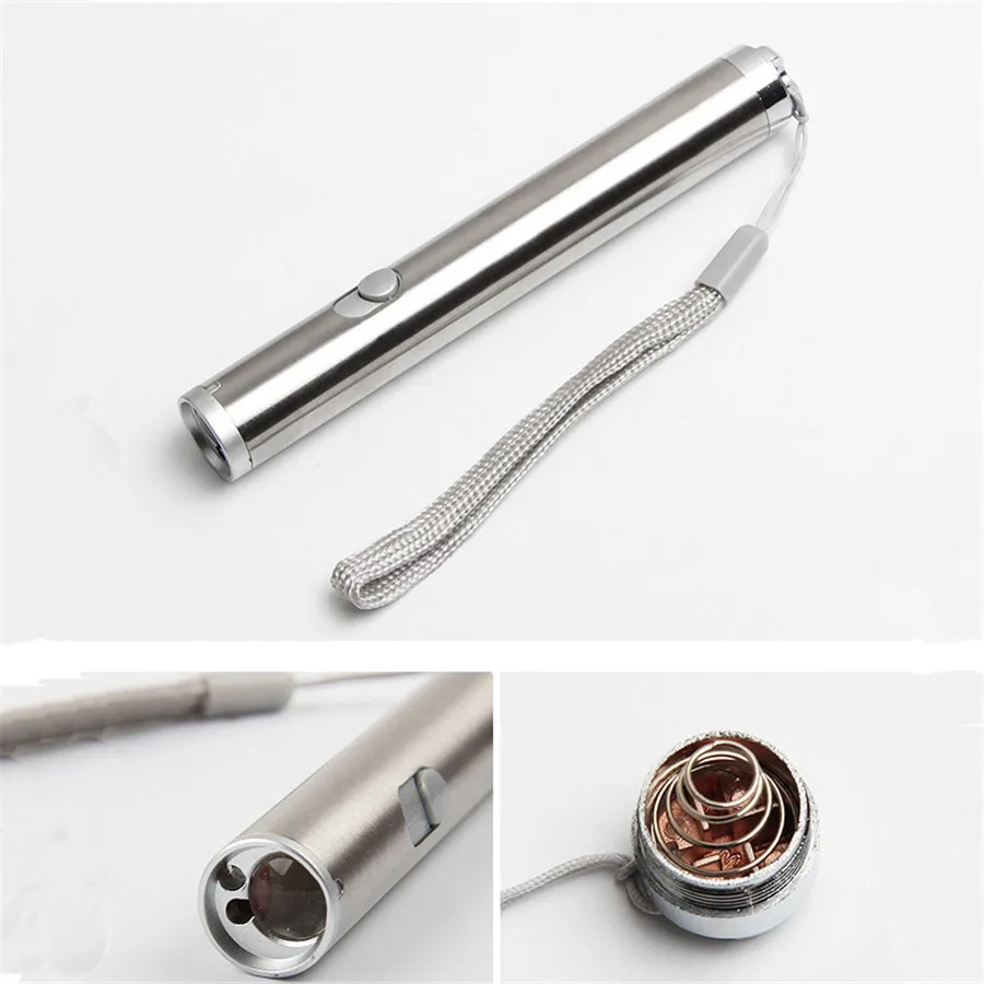 

Multifunction 304 Stainless Steel Red Dot Laser Pointer Mini LED Flashlight Moon Light Lamp 2 in 1 Lazer Sight Laser Point Pen