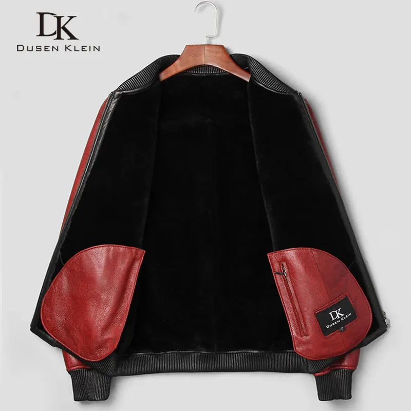 Роскошное кожаное пальто для мужчин Dusen Klein оригинальные дизайнерские зимние