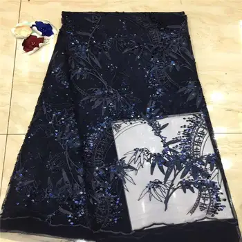 

Lace Floral In Black, High Quality Sequin Tulle Lace, High Quality Lace Fabric African Full Sequin Pattem MR2531B