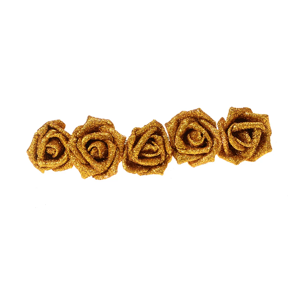 Блестящая пена ПЭ Искусственные цветы голова розы Настоящее прикосновение Великолепные блестящие домашние свадебные декоративные цветы 5 шт./лот - Цвет: 3