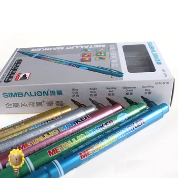 

20 pcs/Lot Metallic color marker pens Signature writing on ceramic fabric wood Scrapbooking Paint Drawing art supplies EB553
