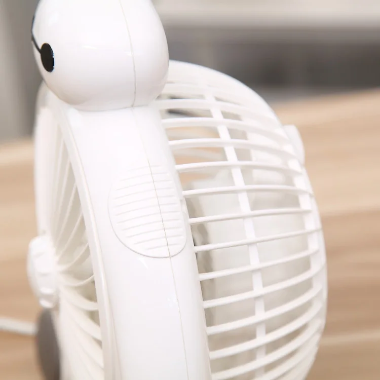220 V ventilador de escritorio mini lindo baymax forma ventilador viento natural/estándar viento velocidad ajustable del ventilador eléctrico