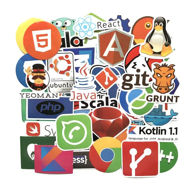 50 шт./лот JS java языковая программа граффити наклейки для багажа Скейтборд Pegatinas Adesivi водонепроницаемые наклейки Скрапбукинг