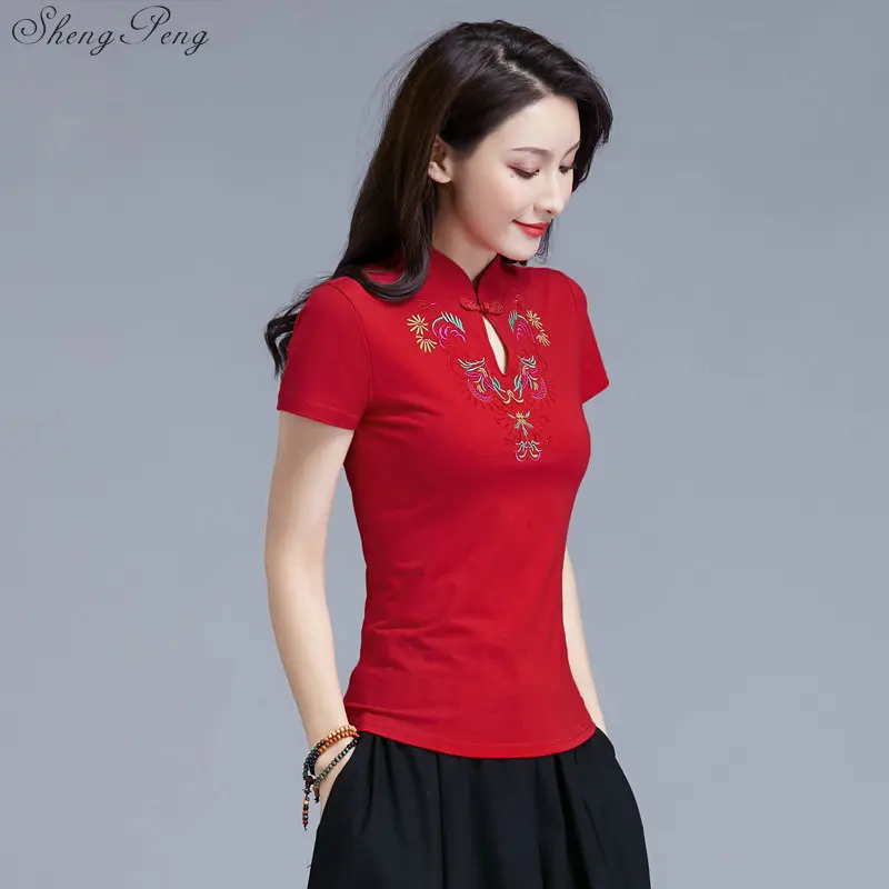 Традиционная китайская одежда для женщин cheongsam топ и блузки вышитые восточные Китай одежда G119