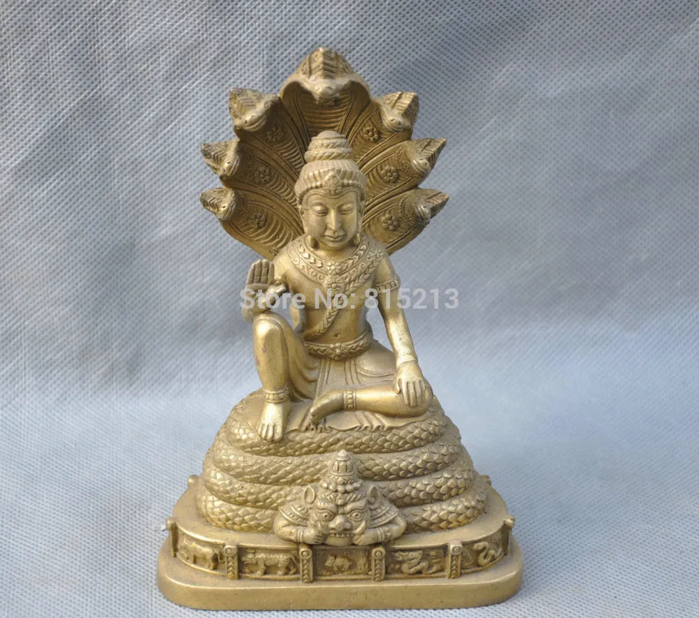 

bi0011586 6'' Thailand Buddhism Nagarjuna Bodhisattva Bronze Statue