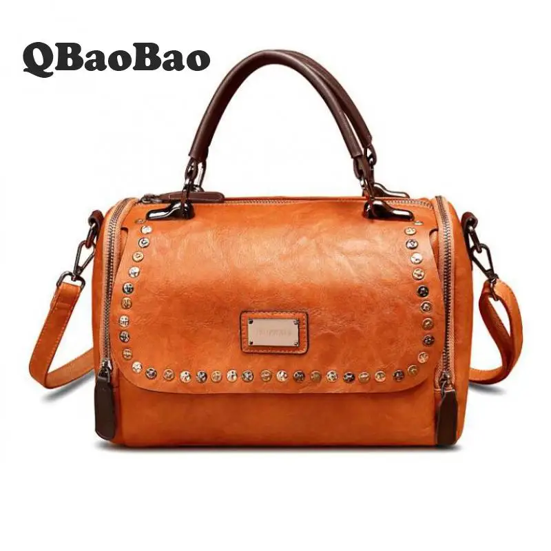 

Soft Artificial Leather Bag Female Totes Handbag Vintage Oil Wax Women Messenger Bag 2018 Retro Crossbody Handbag