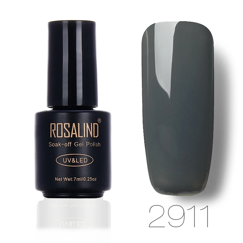 ROSALIND 7 мл серый лак для ногтей классический цвет УФ светодиодный гель лак для ногтей акриловый лак для ногтей набор инструментов для дизайна ногтей - Цвет: 2911