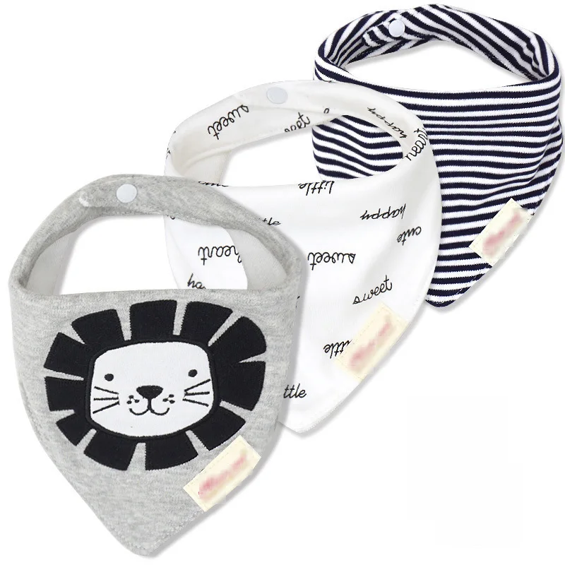 

3pcs Cotton Baby Bibs Cartoon Newborn Baby Girl Scarf Bib Toddler Scarf