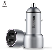 BASEUS Dual USB Car Зарядное устройство адаптер Универсальный Smart Auto 3.4a Быстрая зарядка с свет автомобиля-Зарядное устройство для Iphone 7 6 S 6 Samsung