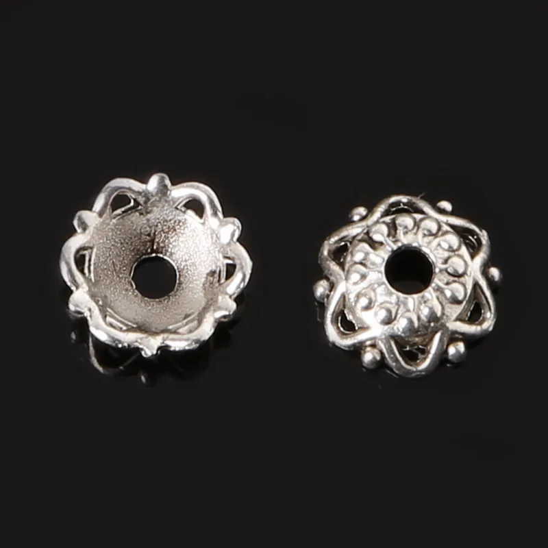 

Fashion 20Pcs 3*8mm Antique Silver Plated Zinc Alloy For Round Beads Caps&Flower Hat Jewelry Findings for DIY Jewelry