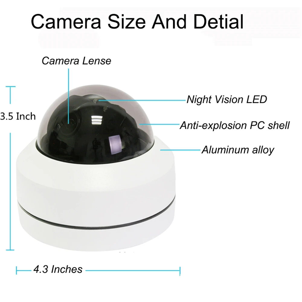 5MP купольная ip камера AHD PTZ CCTV Камера функции панорамирования, наклона и 4xzoom высокое Разрешение инфракрасный видеонаблюдение аналог CCTV Камера возможностью погружения на глубину до 30 м ИК