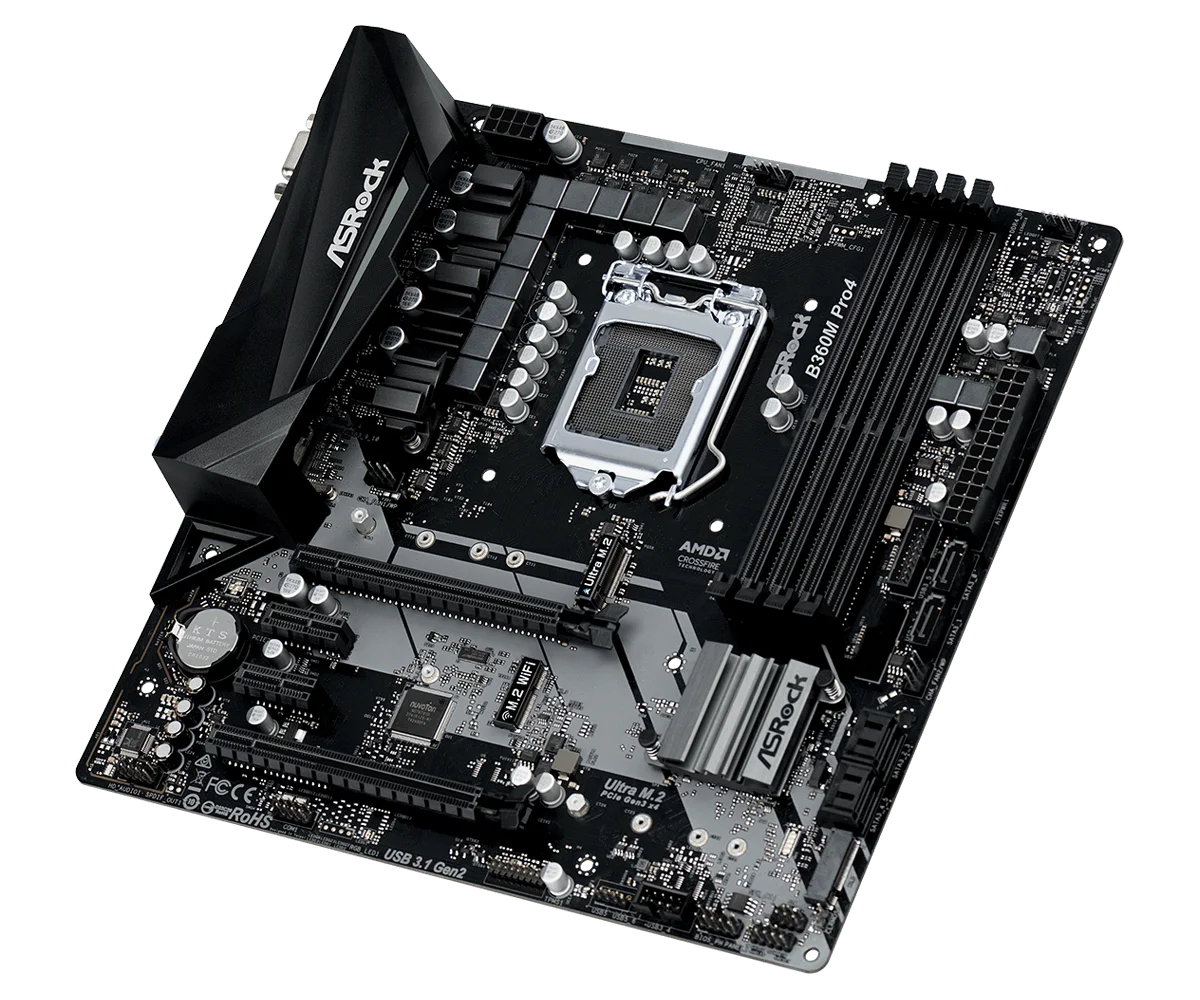 Полностью новая материнская плата ASROCK B360M Pro4 socket 1151 DDR4 Micro-ATX