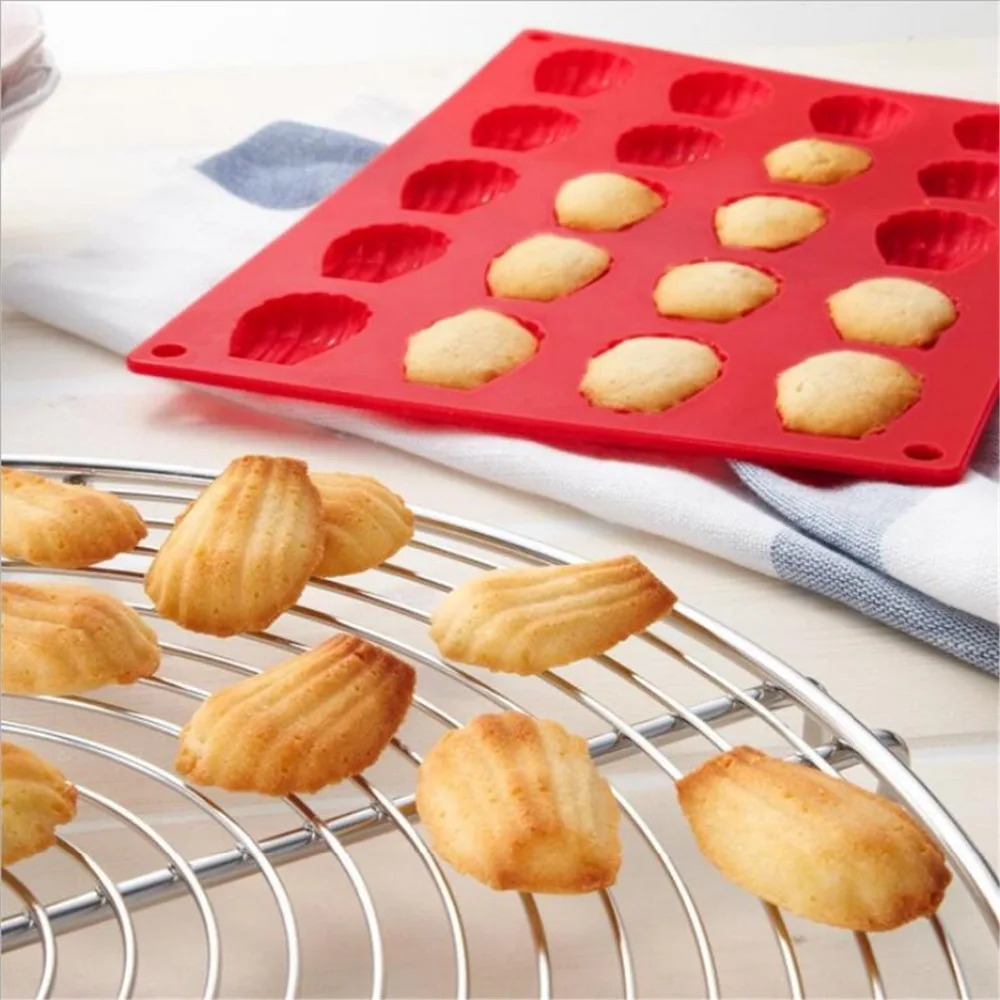 

Hot Sale Silicone Madeleine Cookie Mold 20 Holes Silicone Shell Biscuits Cake Bakeware Moulds Mini Muffin Cake Decoration Tool