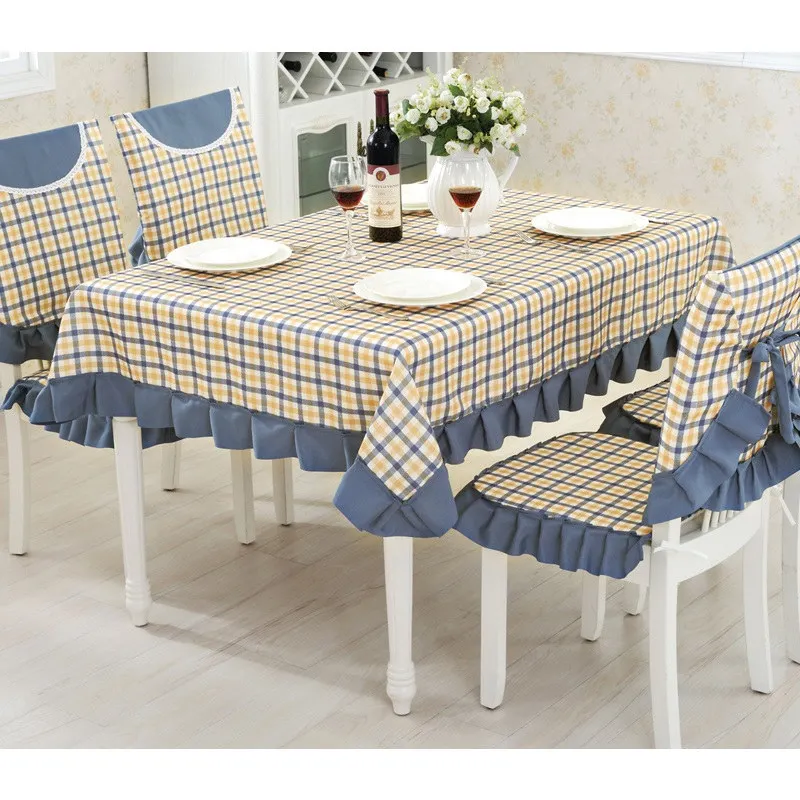 

1 Piece Pastoral Grid Style Table Cloth Rectangle Wedding Tablecloth Home Decor Table Cover Ten Sizes 90-240cm Tableclothes
