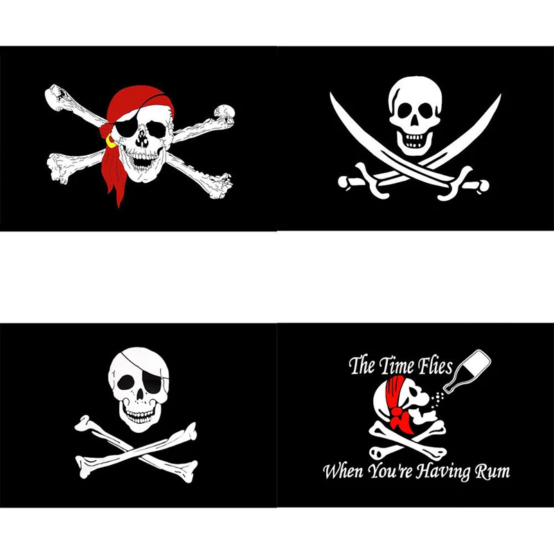 

90x150cm Pirate Flag Calico Flag halloween Jolly Roger Skull Flag Polyester Banner Flags And Banners Home Decoration