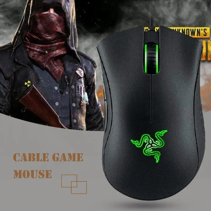 Razer Deathadder Эфирная мышь профессиональная Проводная игровая мышь USB 2000 dpi освещение эргономичные оптические мыши для компьютера PC Новинка